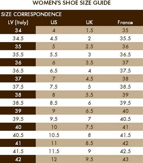 louis vuitton shoe size chart.